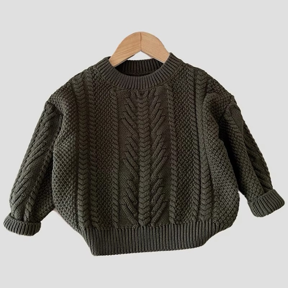 Cozy Knit Sweater in Dark Green